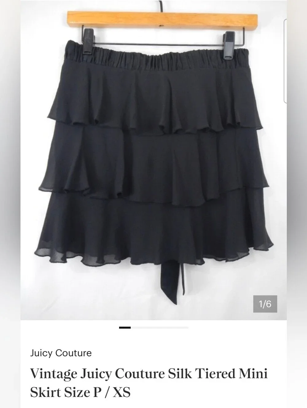 Vintage Juicy Couture Silk Tiered Mini Skirt Size P Damaged by @smith_rebekah